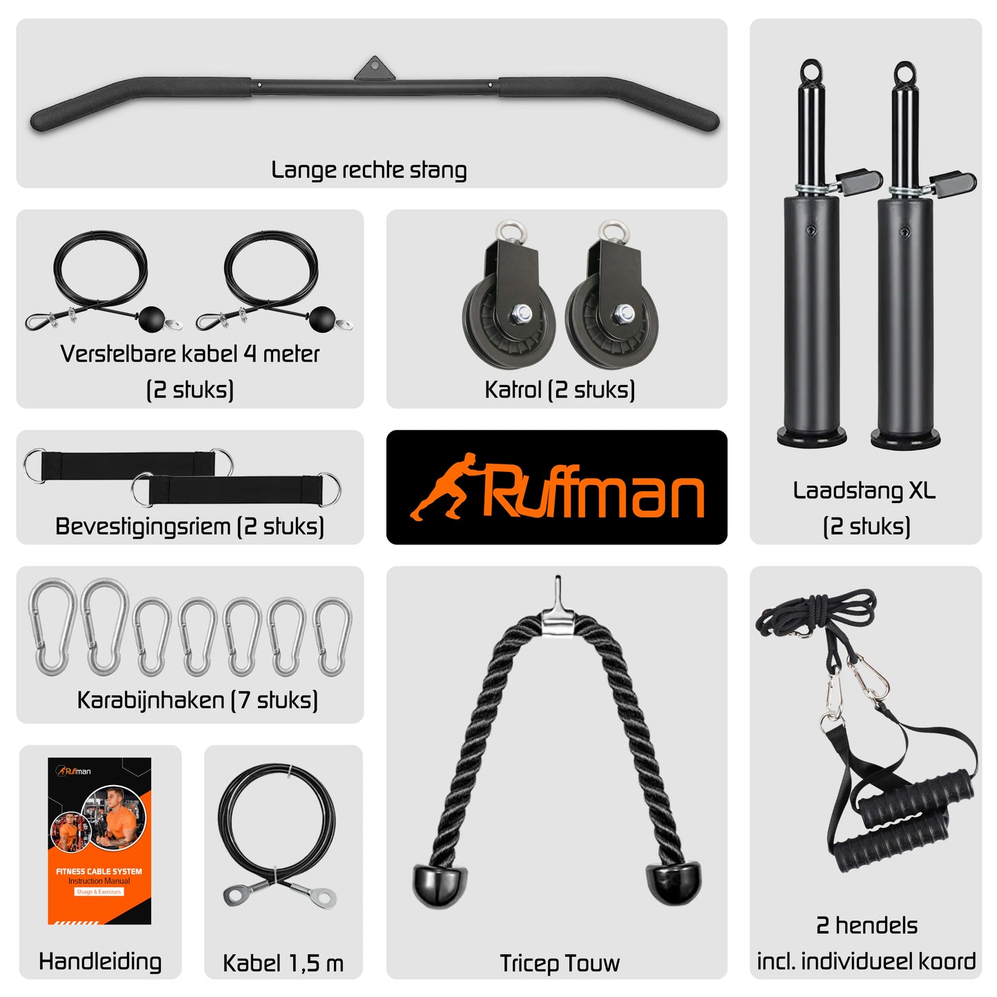 Fitness cable system - XXL set