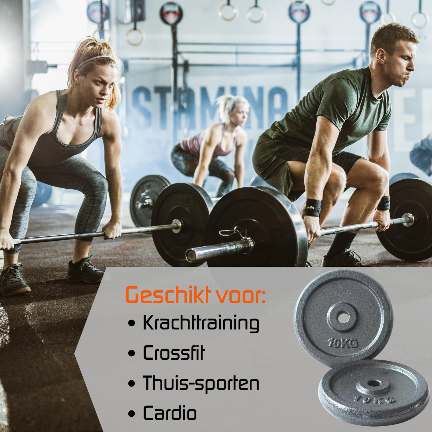 2x 10kg dumbbell plates set - 20kg - cast iron - 30mm