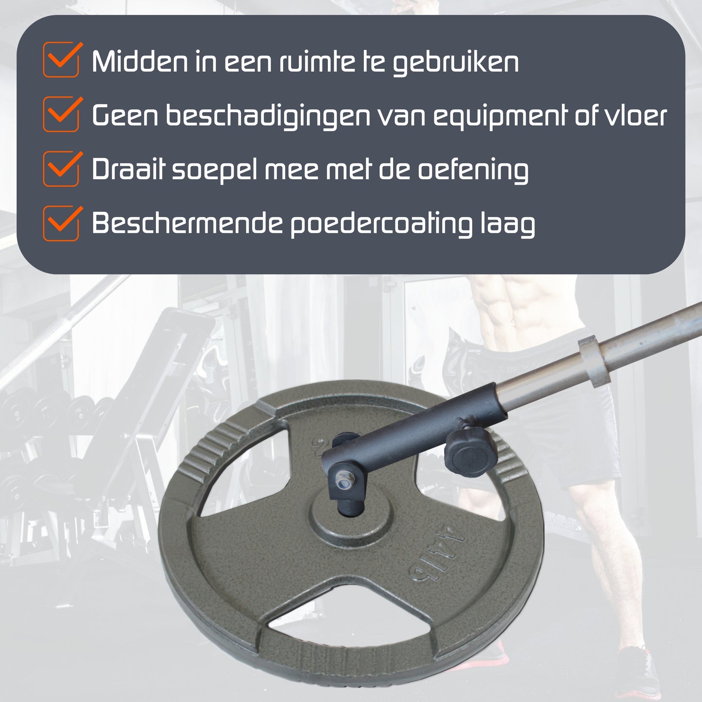 Landmine support for long barbells 30mm