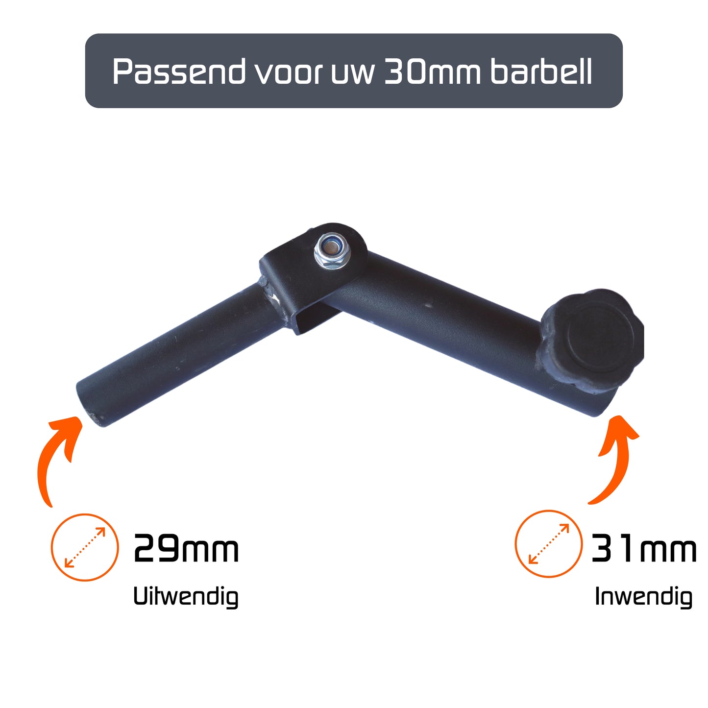 Landmine support for long barbells 30mm