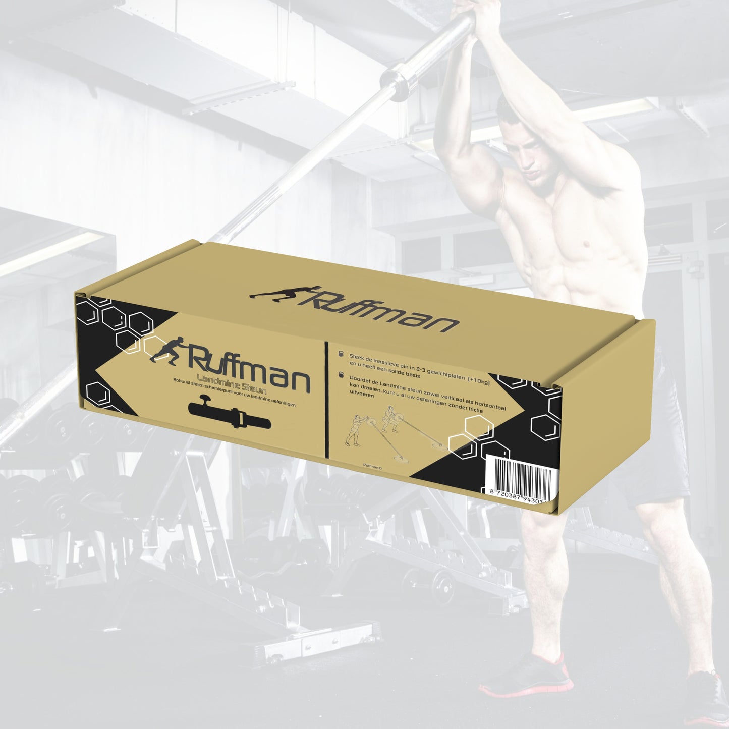 Landmine support for long barbells 30mm