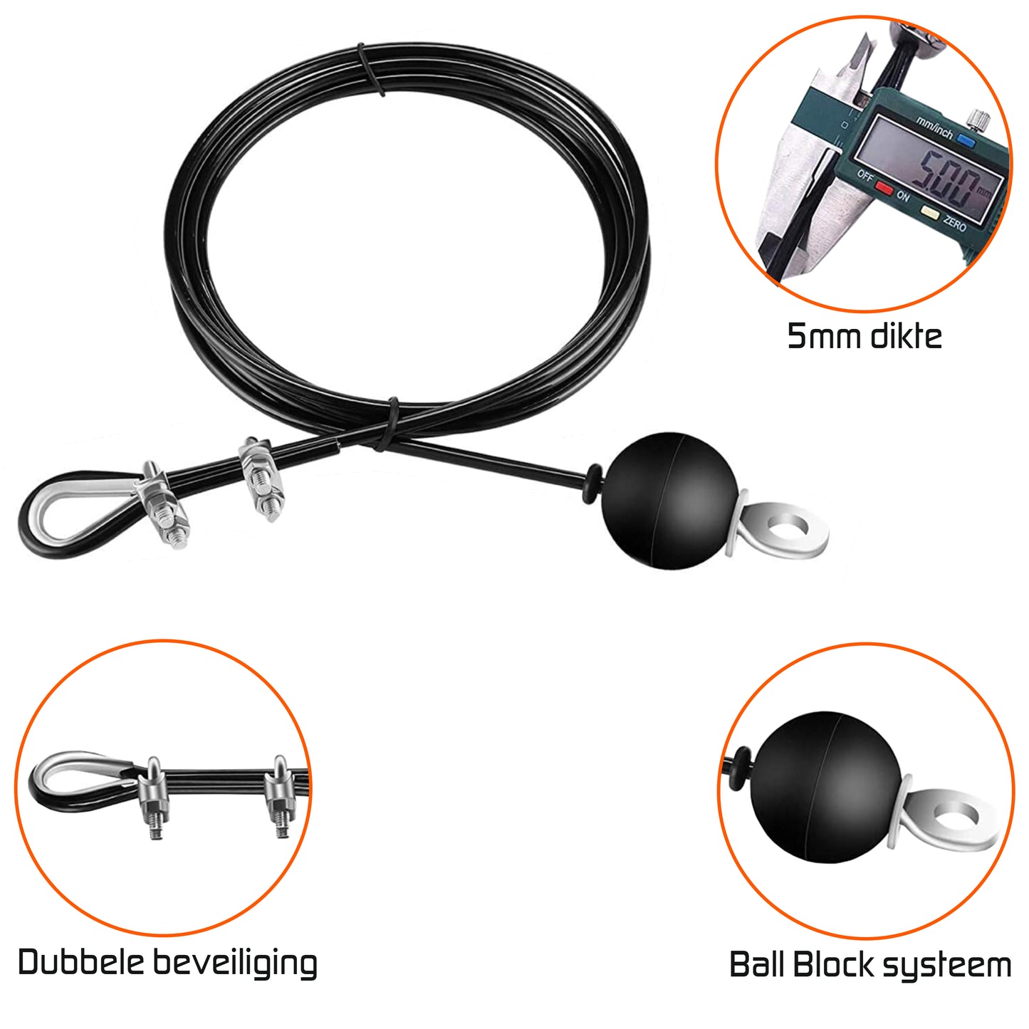 Steel cable 3m adjustable
